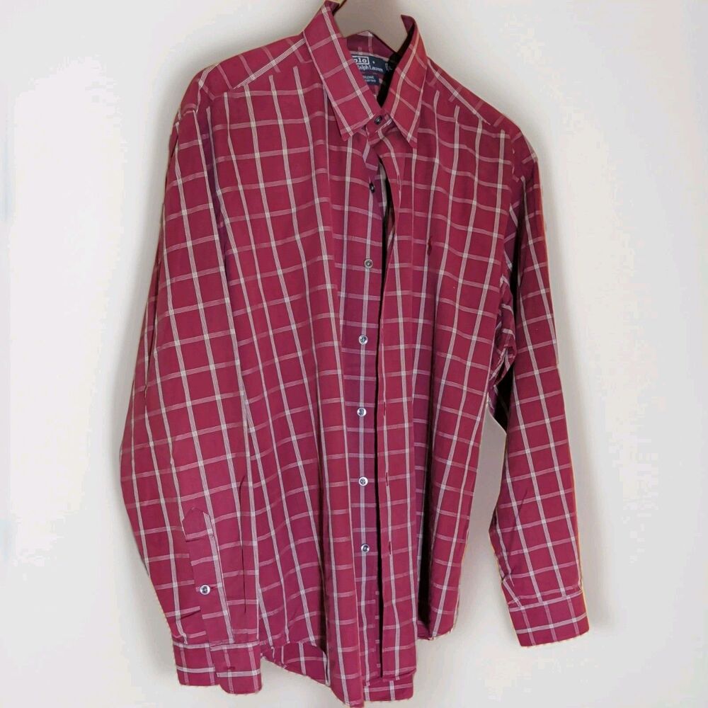 Polo Ralph Lauren Men’s Shirt Large Red Plaid Button Down Classic Fit L